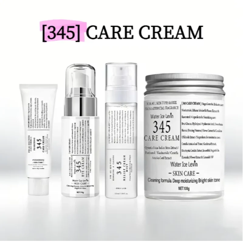 345 Series Skincare Products Eye Cream & Serum & Face Cream Set Effective Lifting Hydrates And Moisturizes, Repairs Dark Circles