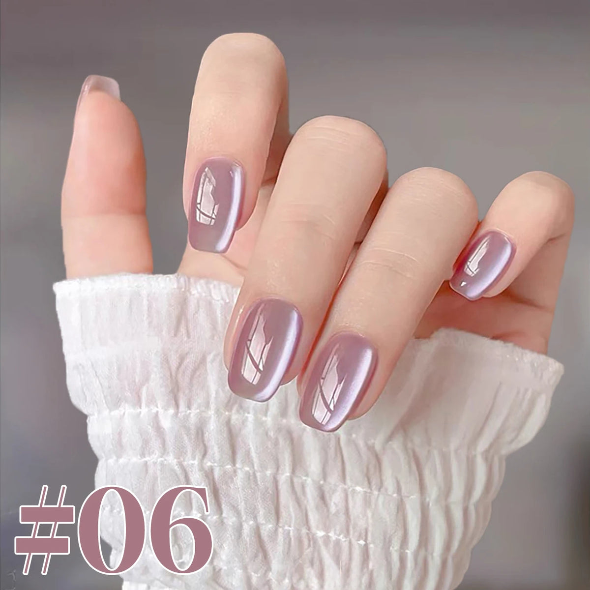 MN 2026 Valley of Wind Cat Eye Gel Nail Polish Icy Blue Pink Tone with Glass Beads Satin Porcelain White Fine Magnetic Powder