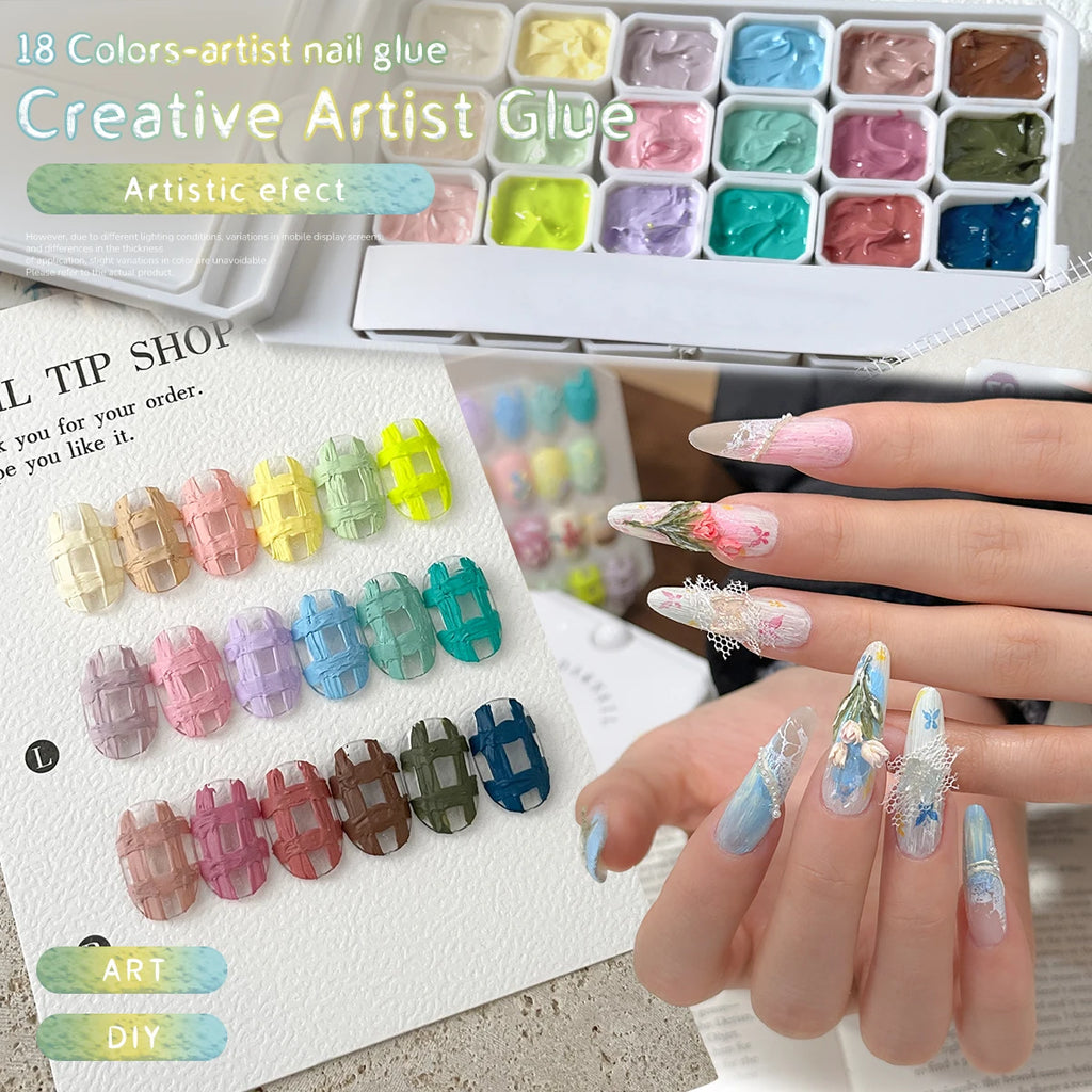 MORDDA 18-Colors Solid Gel Nail Gel Semi Permanent Nail Art Soaking UV LED Gel Christmas Manicure Gift Nail Salon DIY Manicure