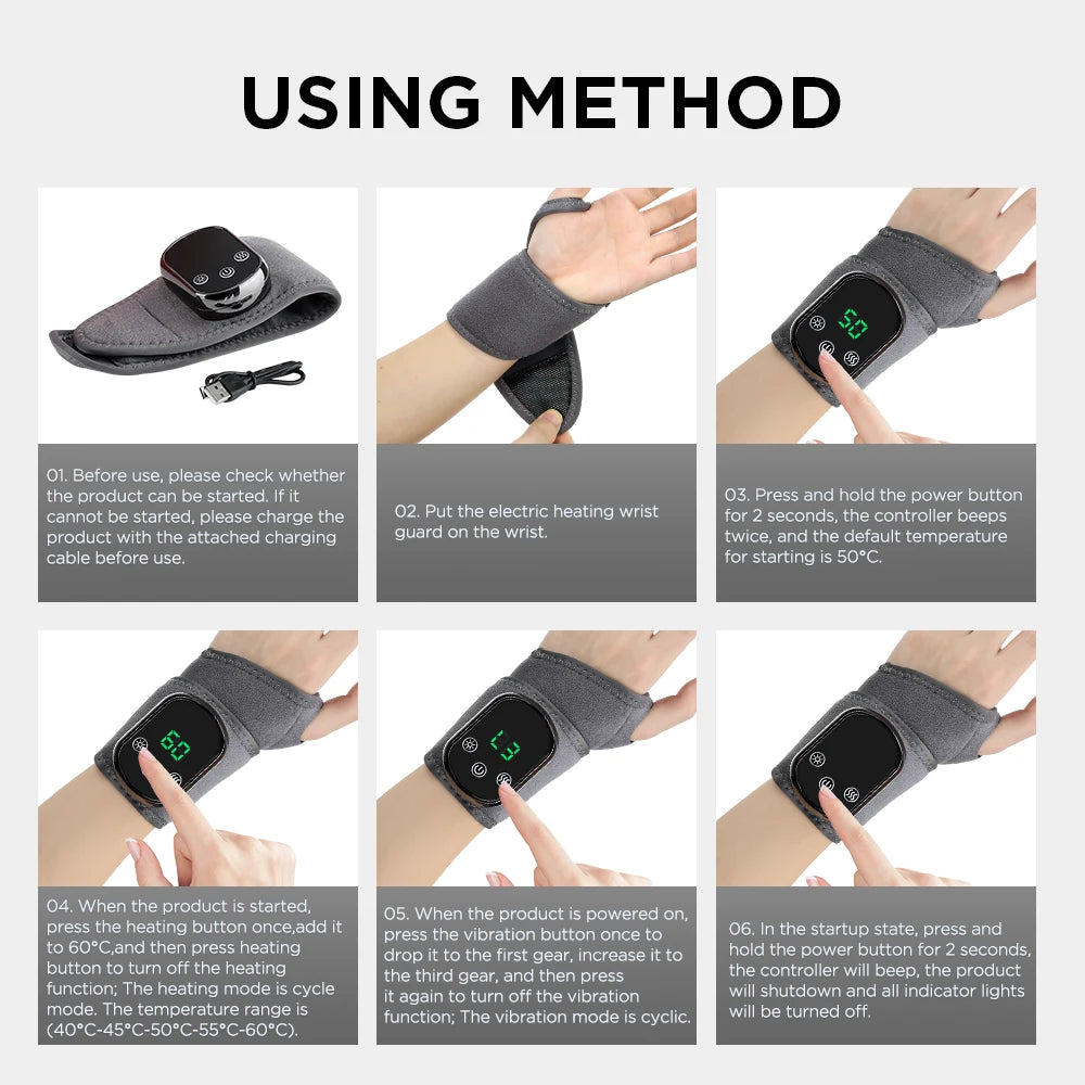 Wireless Neck Heating Pad Electric Vibration Massage Heated Neck Wrap for Neck & Shoulder Rechargeable Neck Warmer Portable