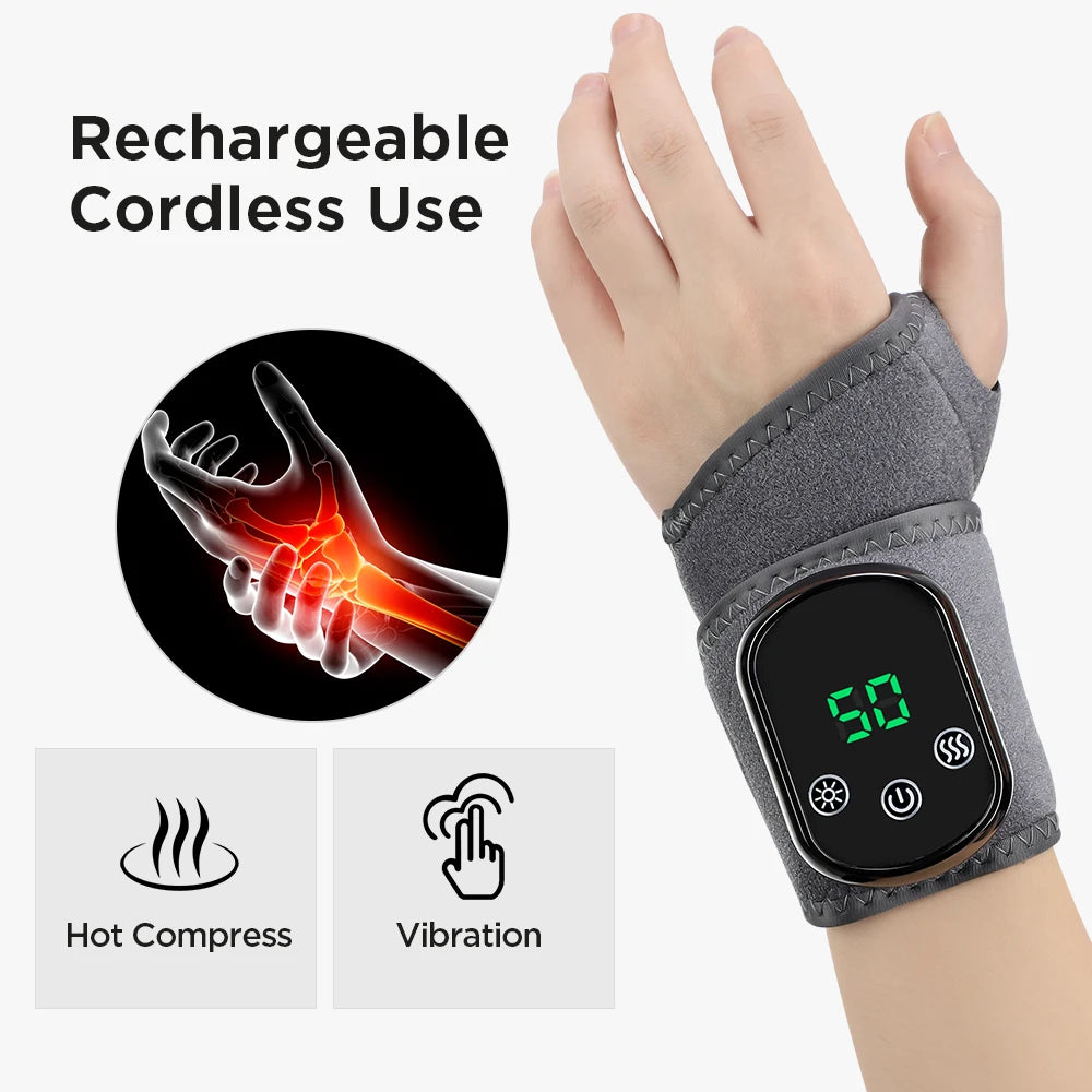 Wireless Neck Heating Pad Electric Vibration Massage Heated Neck Wrap for Neck & Shoulder Rechargeable Neck Warmer Portable