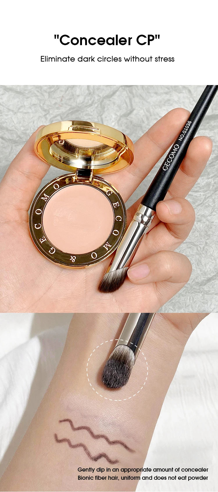 Finger belly thumb concealer brush cover pimple print spots round head soft hair concealer makeup brush do not eat powder nose s