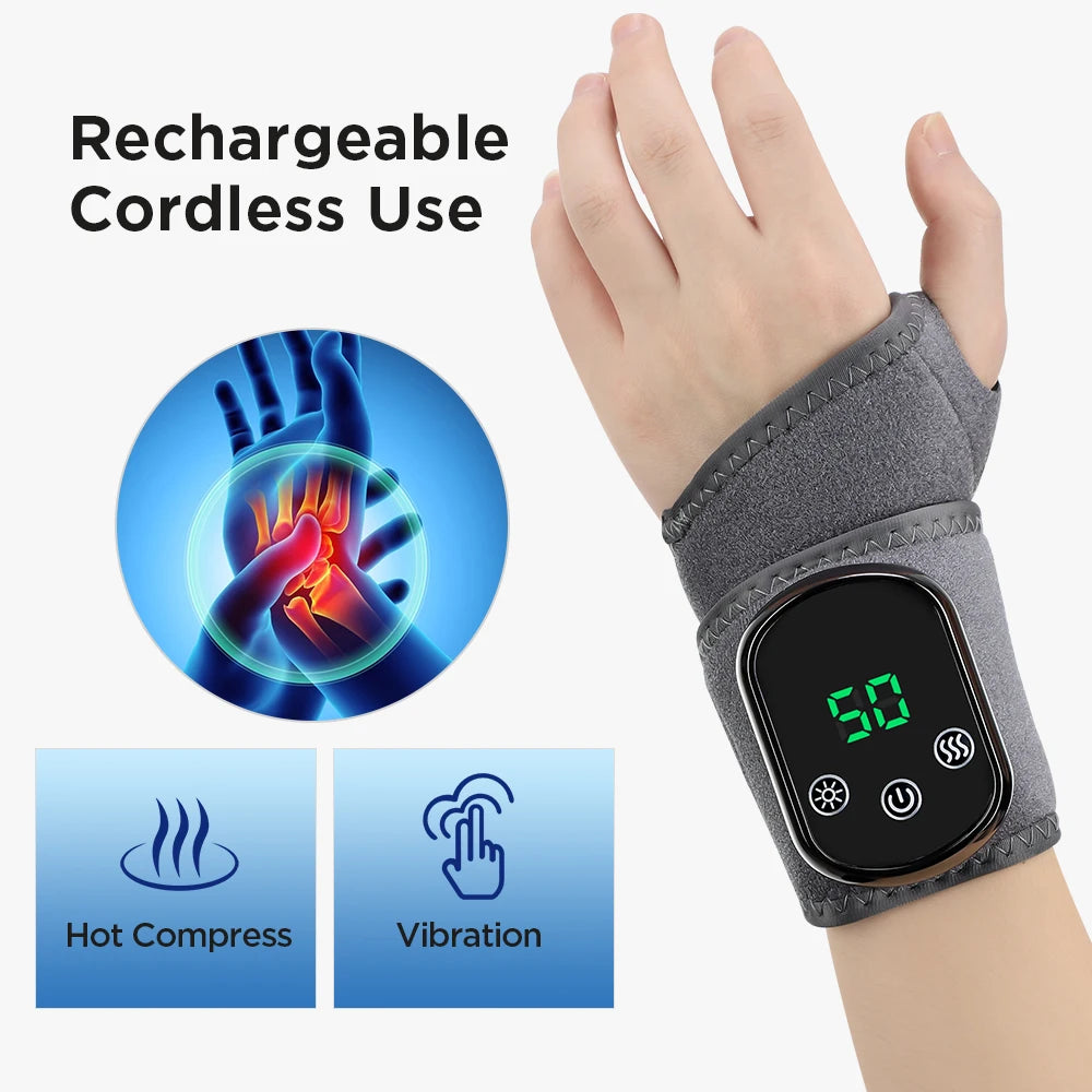 Wireless Neck Heating Pad Electric Vibration Massage Heated Neck Wrap for Neck & Shoulder Rechargeable Neck Warmer Portable