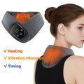 Wireless Neck Heating Pad Electric Vibration Massage Heated Neck Wrap for Neck & Shoulder Rechargeable Neck Warmer Portable