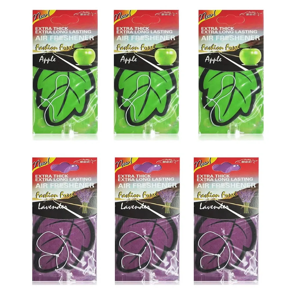 3/6/10Pcs Car Air Freshener Natural ScentedTea Paper Auto Hanging Vanilla Perfume Fragrance Leaf Shape Car Accessories Indoor