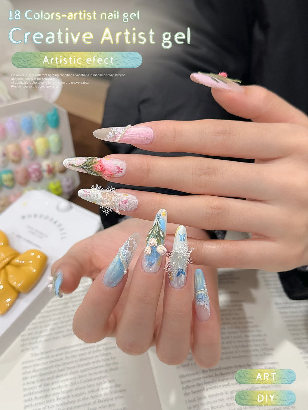 MORDDA 18-Colors Solid Gel Nail Gel Semi Permanent Nail Art Soaking UV LED Gel Christmas Manicure Gift Nail Salon DIY Manicure