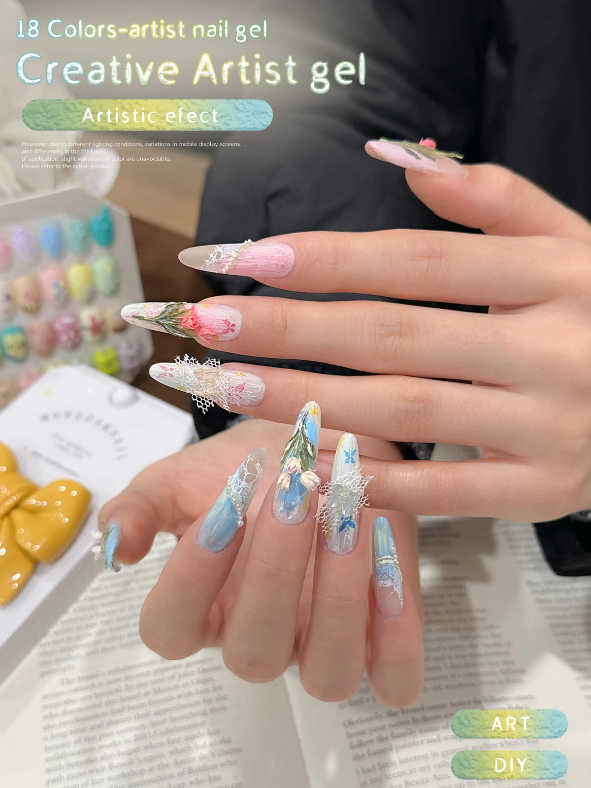 MORDDA 18-Colors Solid Gel Nail Gel Semi Permanent Nail Art Soaking UV LED Gel Christmas Manicure Gift Nail Salon DIY Manicure