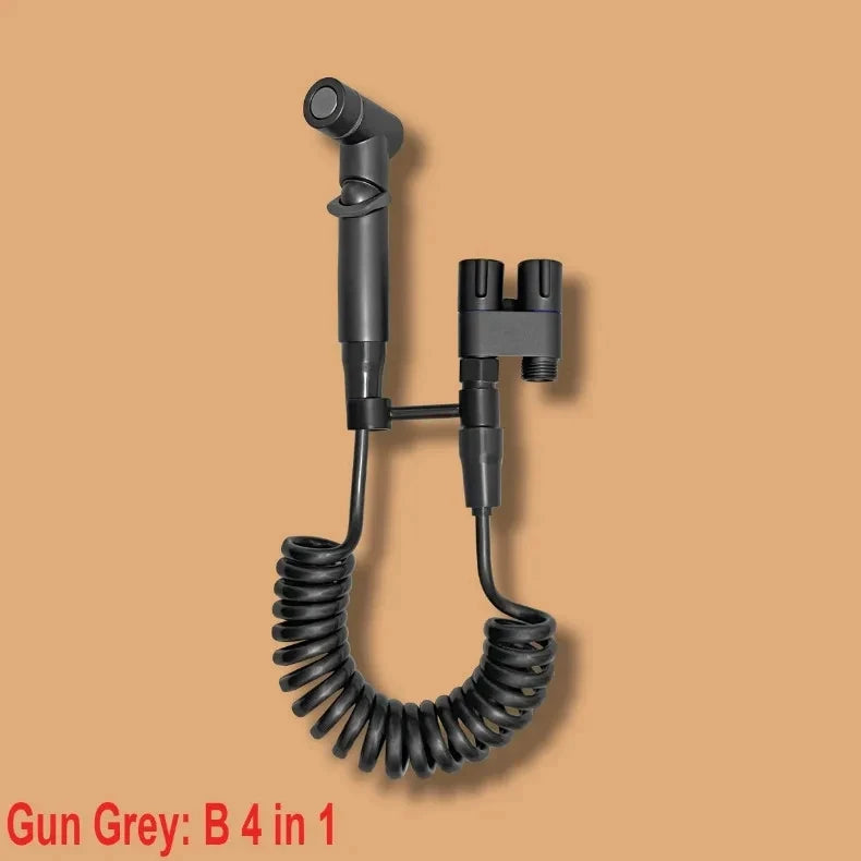 Toilet cleaning gun set one inlet and two outlet angle valve booster gun bathroom accessories faucet extender