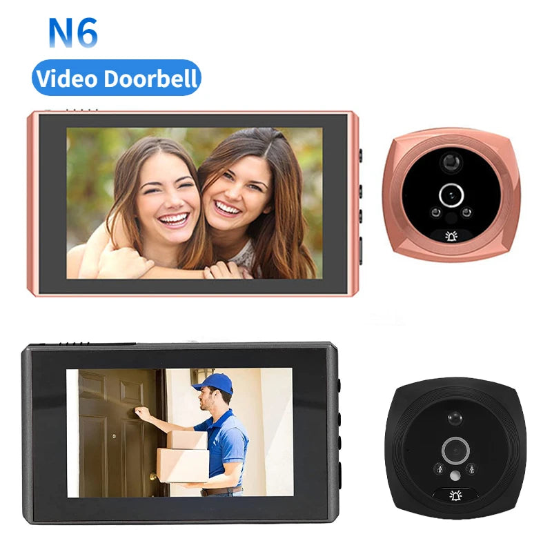4.5 Inch Intelligent Video Doorbell Digital Peephole Door Viewer Camera with 145 Degree Angle PIR Night Vision Motion Detection
