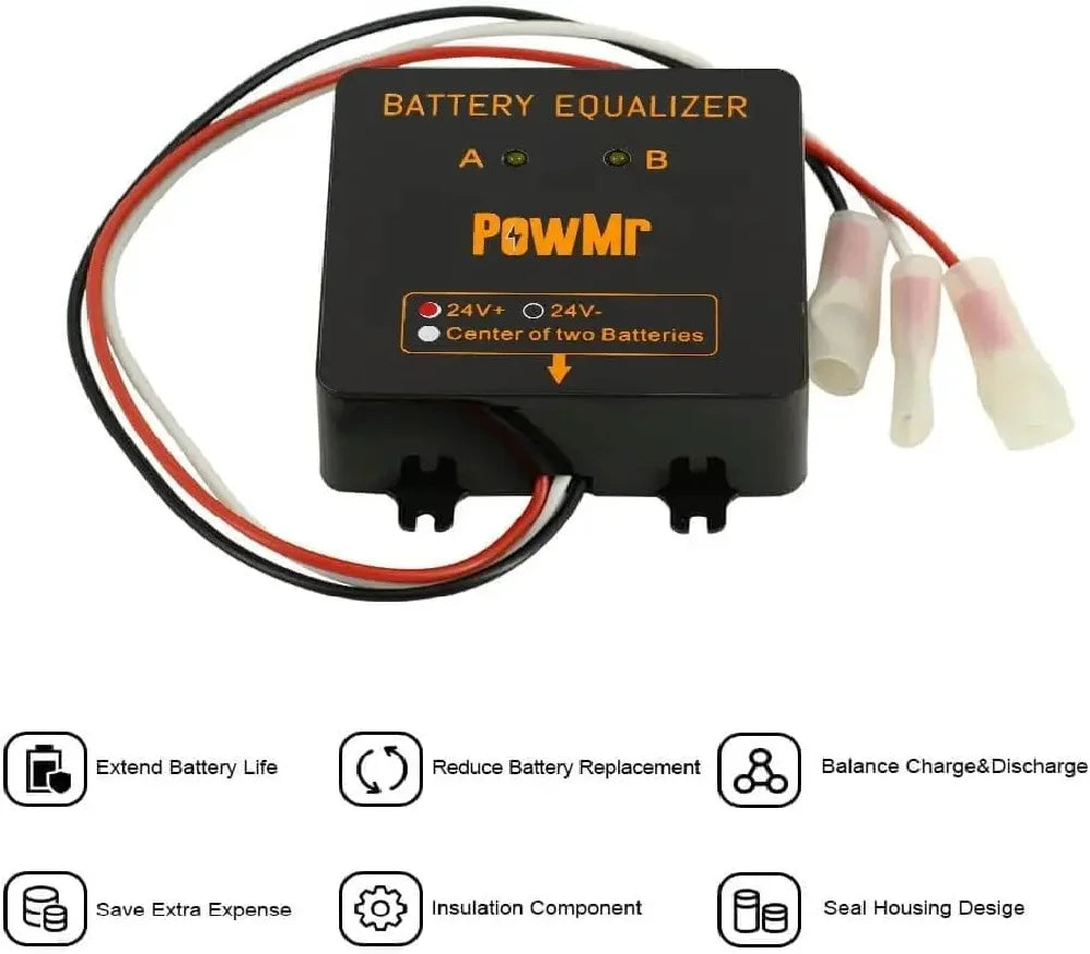 PowMr 24V48V Battery Balancer Voltage Equalizer for Lithium Iron Phosphate Battery Power Balances Voltage to Extend Battery Life