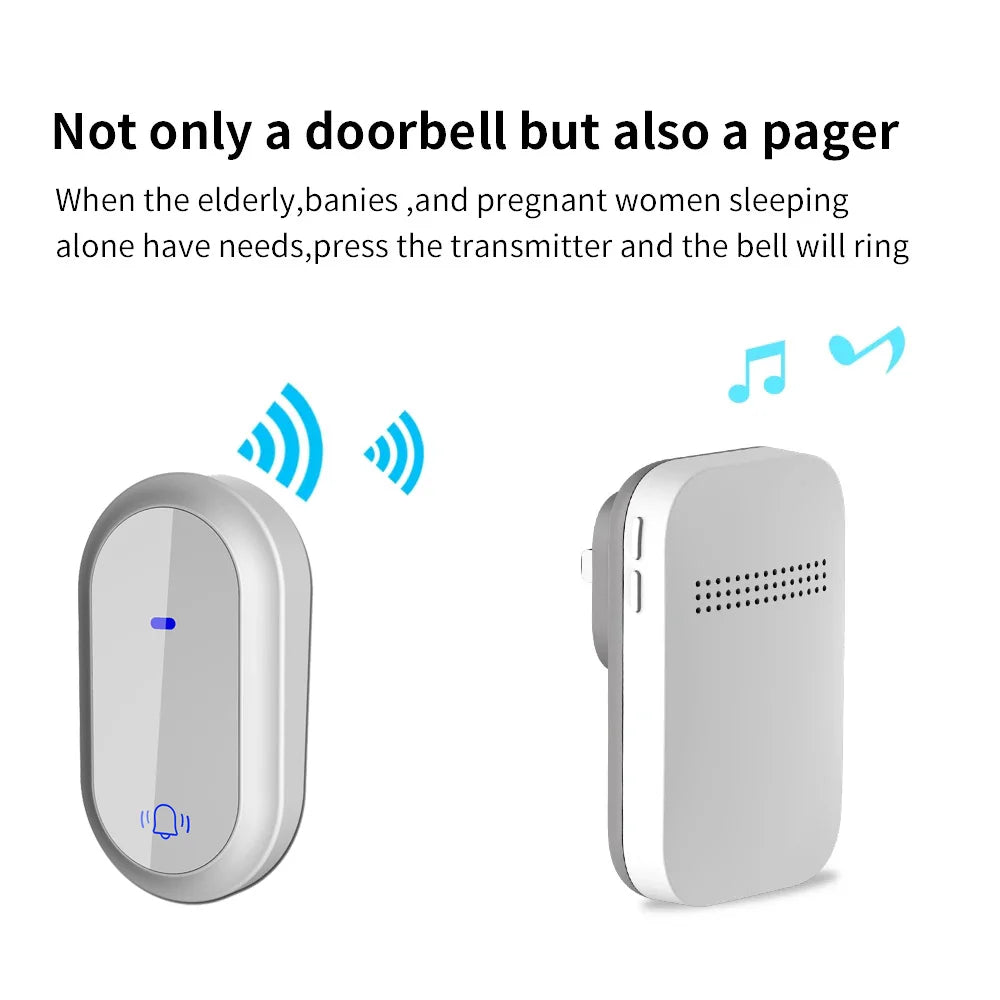 Outdoor Waterproof Long-Distance Self Powered Wireless Doorbell Without Battery Household RF433 Kinetic Door Bell