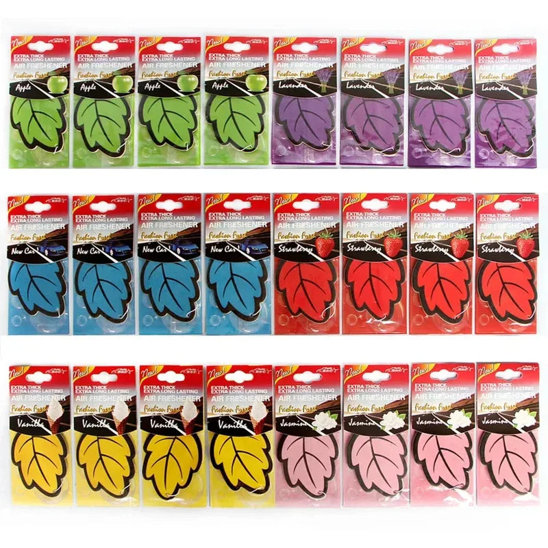 3/6/10Pcs Car Air Freshener Natural ScentedTea Paper Auto Hanging Vanilla Perfume Fragrance Leaf Shape Car Accessories Indoor