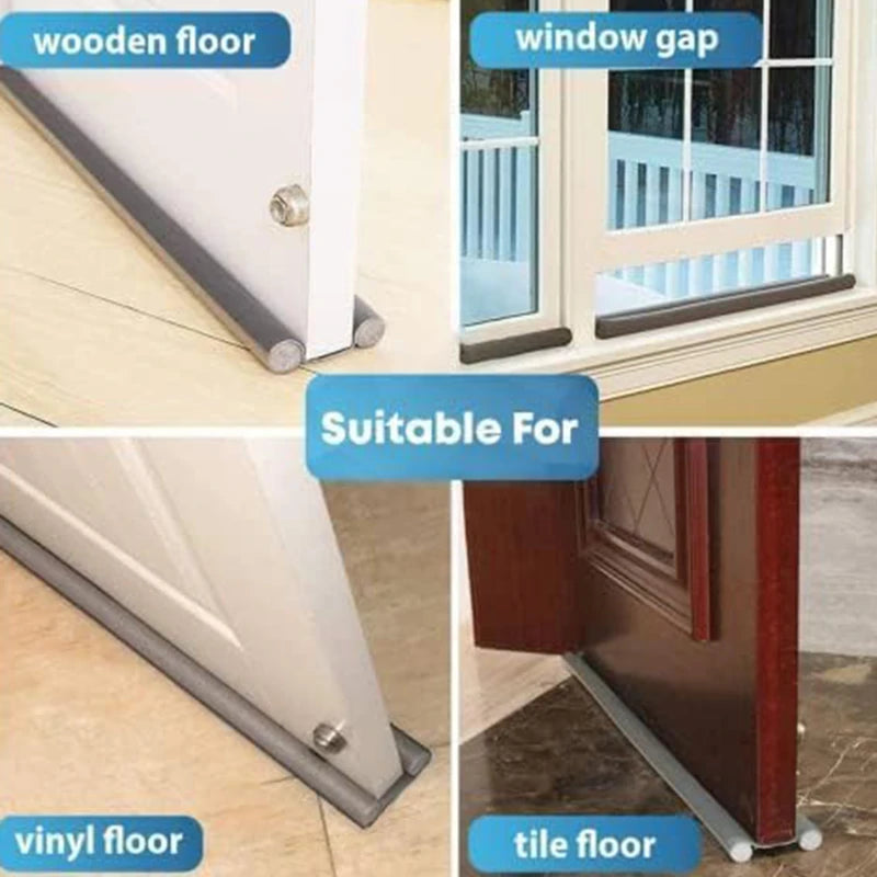 Adjustable Door Bottom Seal Strip Weather Strip Under Door Draft Stopper Thicker Anti-Cold Gap Blocker Sealing Weather Strip