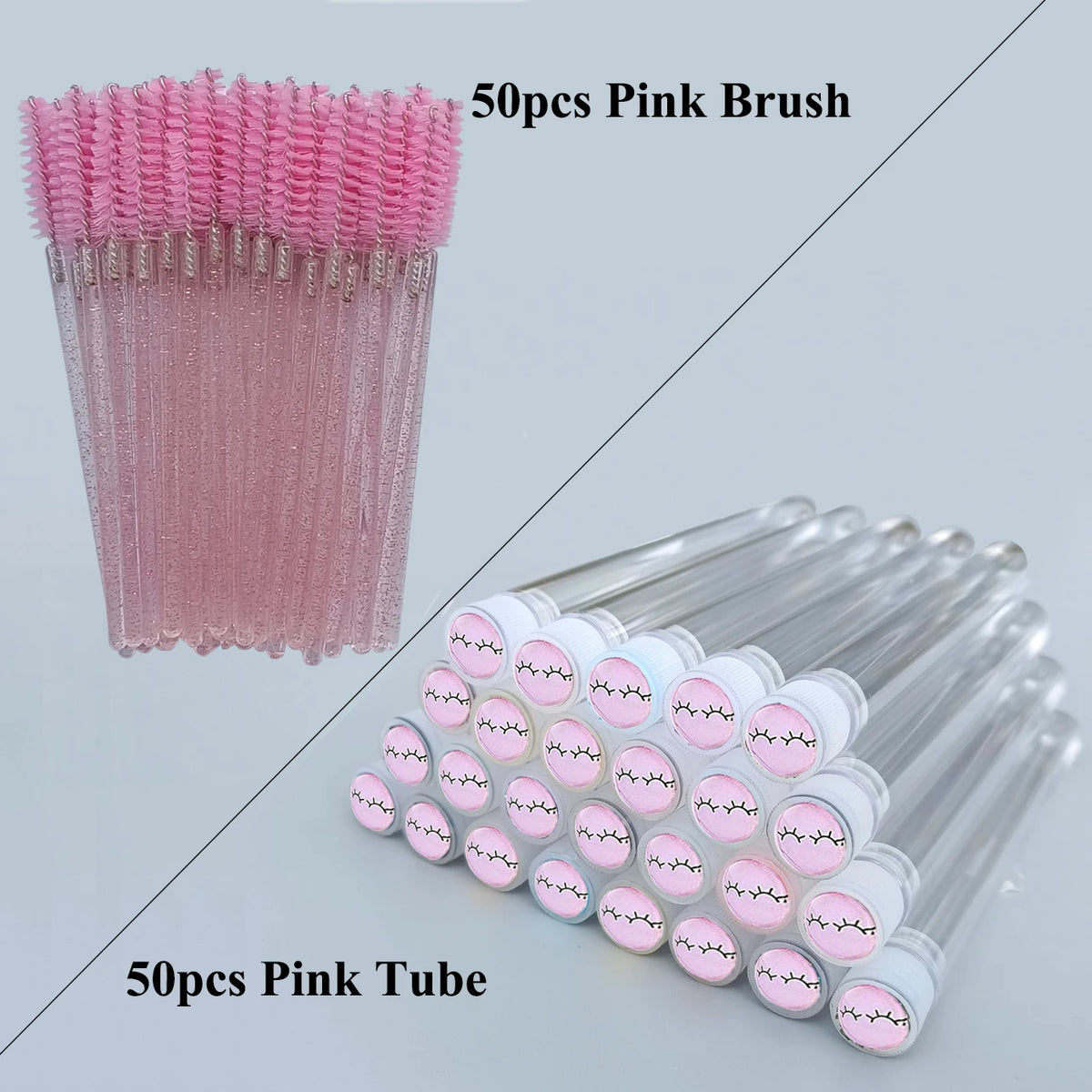 50Pc Reusable Eyebrow Brush Tube Eyelash Brush Eyebrow Brush Replaceable Dust-proof Sparkling Diamond Makeup Brush
