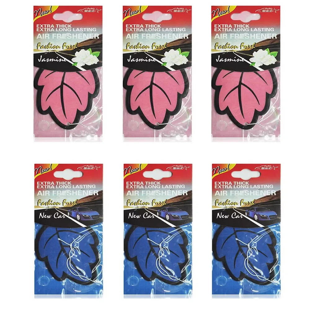 3/6/10Pcs Car Air Freshener Natural ScentedTea Paper Auto Hanging Vanilla Perfume Fragrance Leaf Shape Car Accessories Indoor
