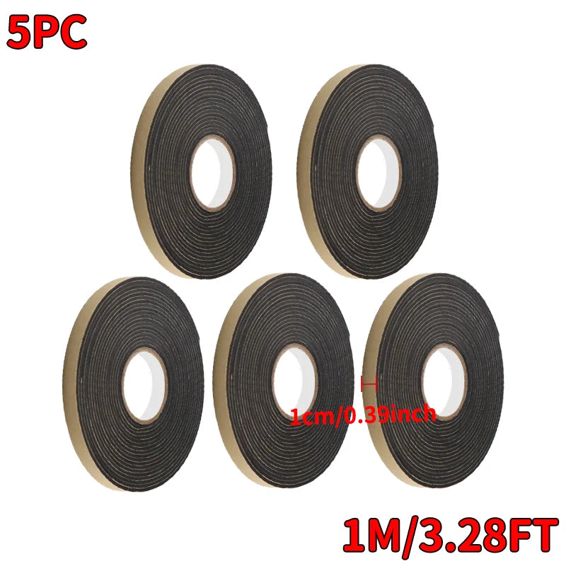 Black Soundproof Foam Tape for Single-Sided Sound Insulation, Shock Absorption and Door and Window Joint Filling