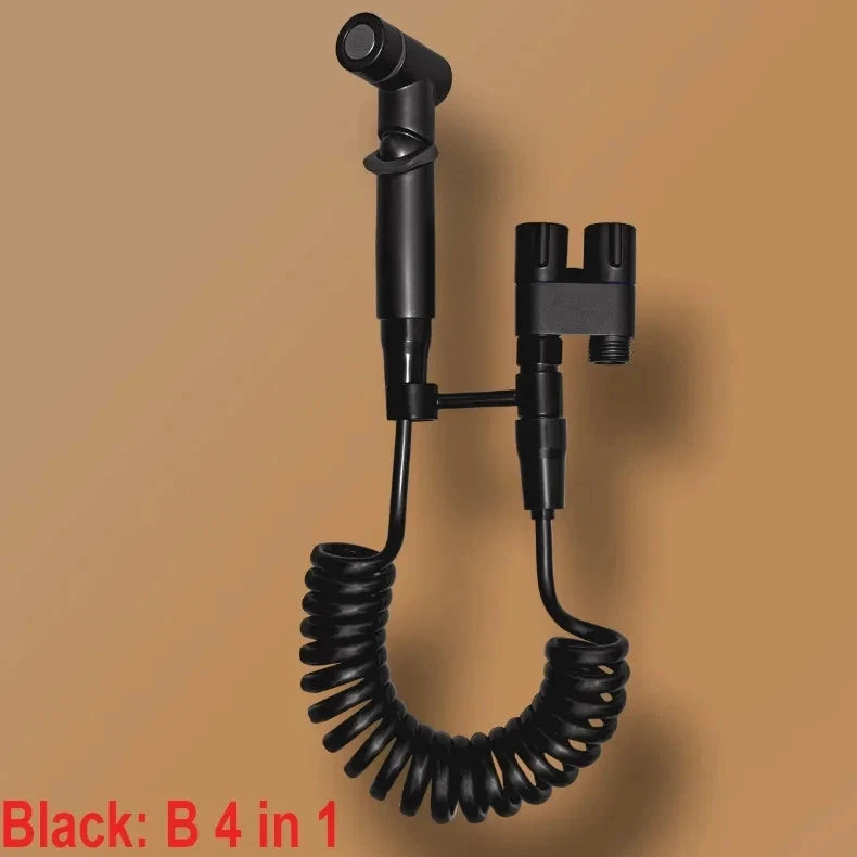 Toilet cleaning gun set one inlet and two outlet angle valve booster gun bathroom accessories faucet extender
