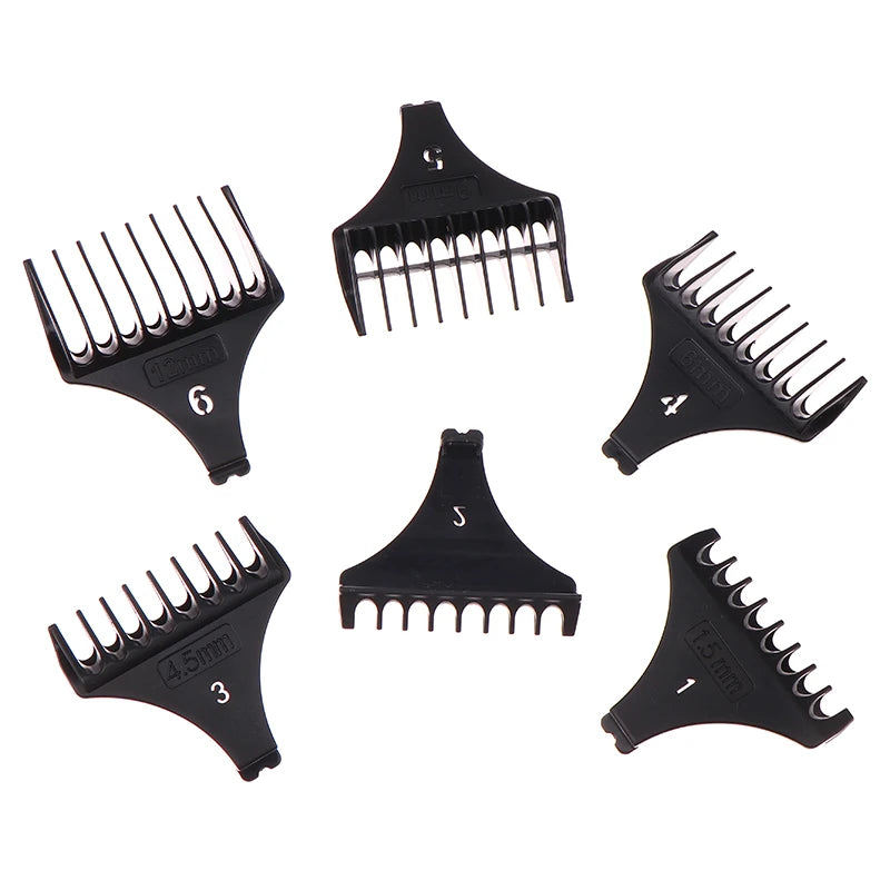 6Pcs/set Professional Hair Trimmer Limit Comb Universal Guards For T9 1.5/3/4.5/6/9/12 Mm Hairdresser Hair Cutting Guide Barber