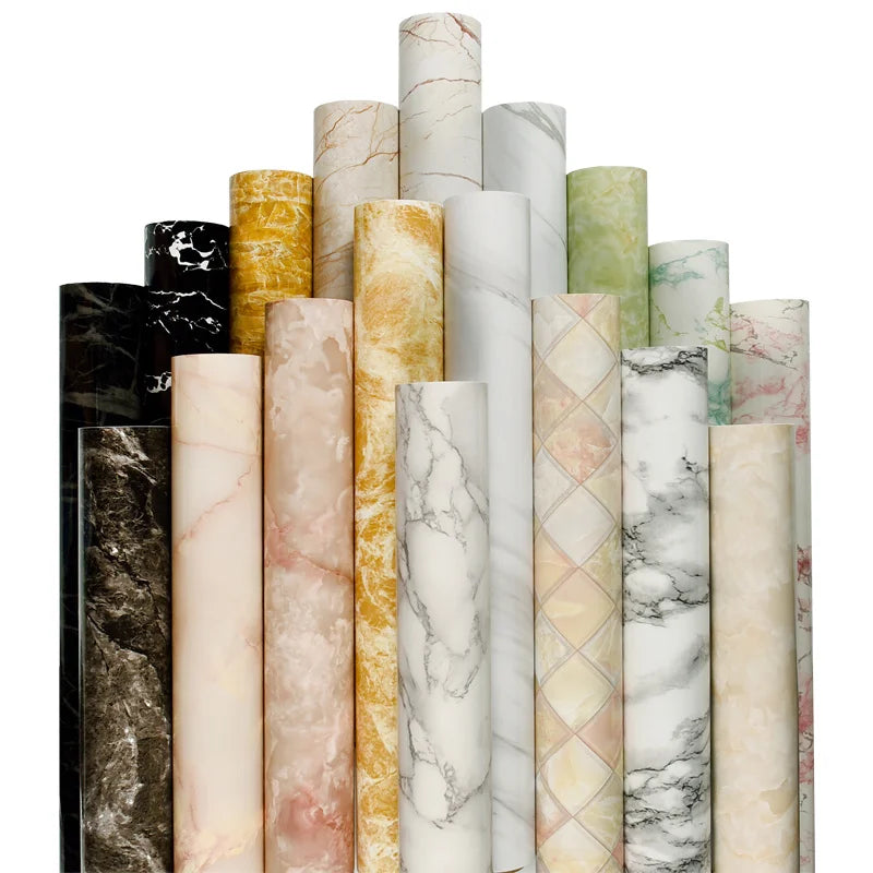 60cm Kitchen oil sticker self-adhesive marble pattern waterproof cabinet stove countertop wallpaper desktop bathroom renovation