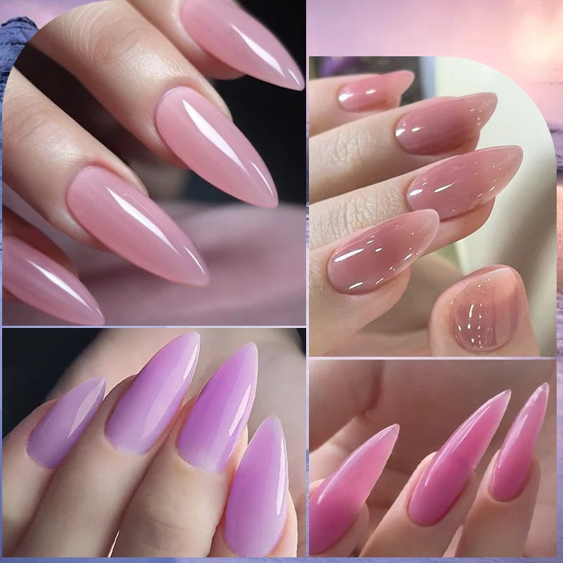 Mtssii 7ml Nude Rubber Base Gel Jelly Pink Transparent Color Gel Nail Polish Nail 2 In 1 Function Art Gel Varnish Soak Off Nails