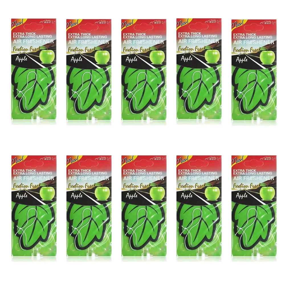 3/6/10Pcs Car Air Freshener Natural ScentedTea Paper Auto Hanging Vanilla Perfume Fragrance Leaf Shape Car Accessories Indoor