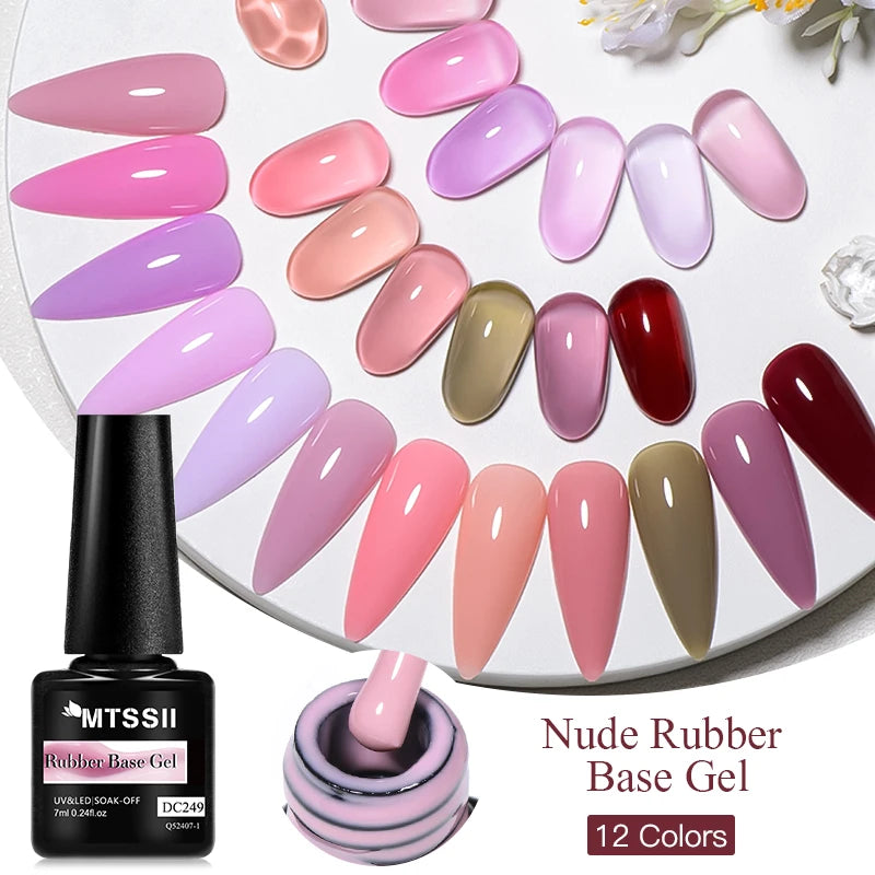 Mtssii 7ml Nude Rubber Base Gel Jelly Pink Transparent Color Gel Nail Polish Nail 2 In 1 Function Art Gel Varnish Soak Off Nails
