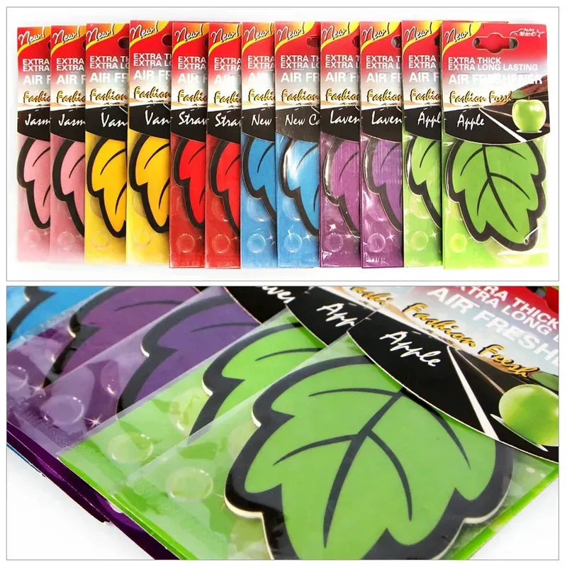 3/6/10Pcs Car Air Freshener Natural ScentedTea Paper Auto Hanging Vanilla Perfume Fragrance Leaf Shape Car Accessories Indoor