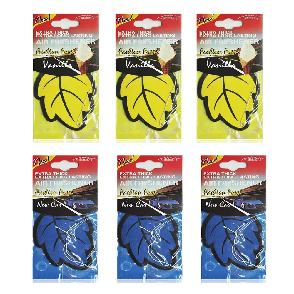3/6/10Pcs Car Air Freshener Natural ScentedTea Paper Auto Hanging Vanilla Perfume Fragrance Leaf Shape Car Accessories Indoor