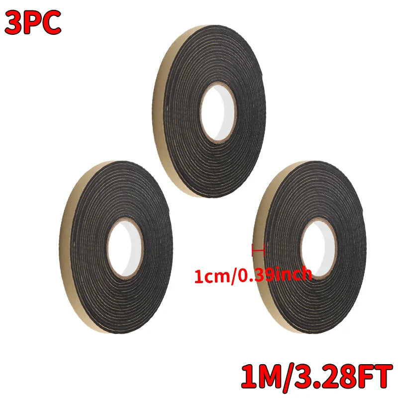 Black Soundproof Foam Tape for Single-Sided Sound Insulation, Shock Absorption and Door and Window Joint Filling