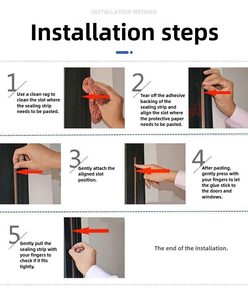 5m/10m Weather Stripping Door Seal Strip Type D Self-adhesive Draft Stopper Tape Window Insulation Noise Rubber Sealing Strip