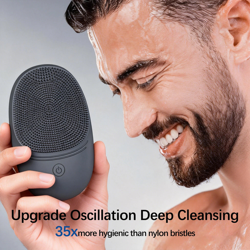 Electric Soft Silicone Facial Cleansing Brush, Cleaning Brush, Sonic Vibration to Remove Makeup, Deep Cleaning.