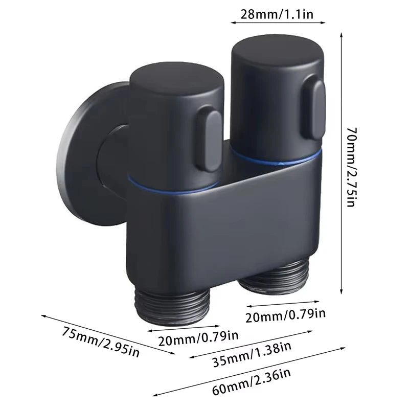 Toilet cleaning gun set one inlet and two outlet angle valve booster gun bathroom accessories faucet extender
