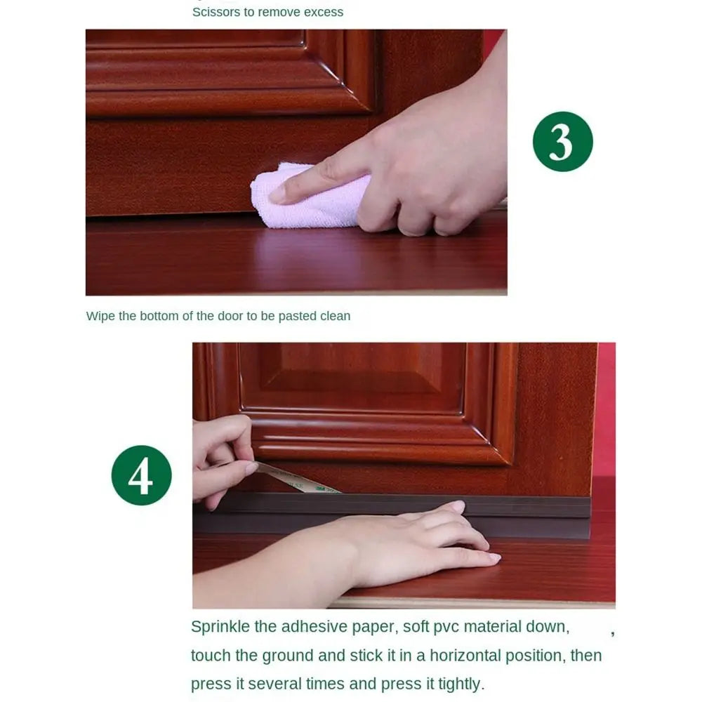 PVC Door Bottom Seal Strip Under Door Weatherstrip Sealing Strips Draft Stopper Door Seal Anti-Cold Gap Blocker Windproof