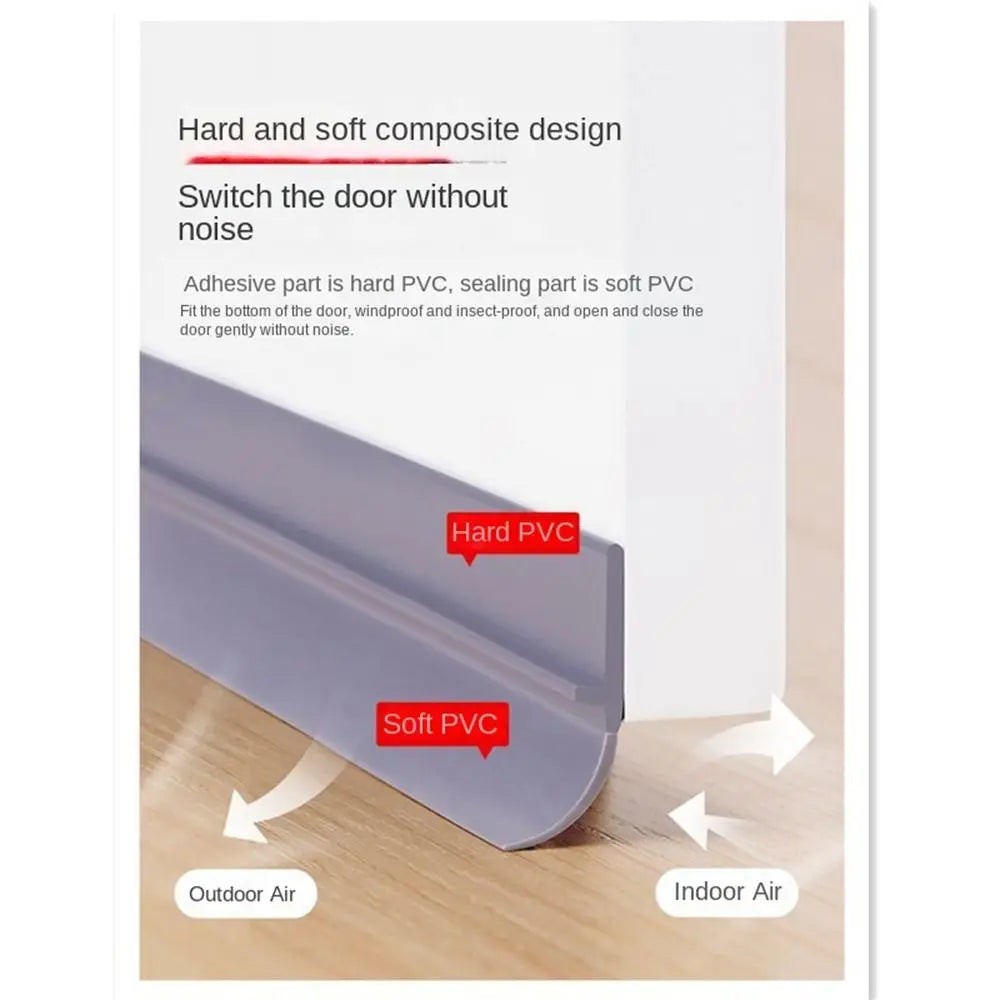 PVC Door Bottom Seal Strip Under Door Weatherstrip Sealing Strips Draft Stopper Door Seal Anti-Cold Gap Blocker Windproof