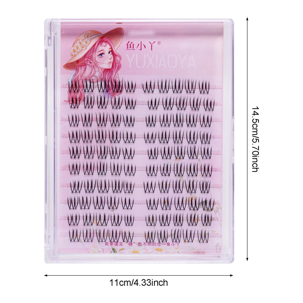 DIY U shaped Resuable Lashes Spiky Cluster Eyelash Extensions For Korean Kpop Girl Eye Makeup Tool 10 Rows