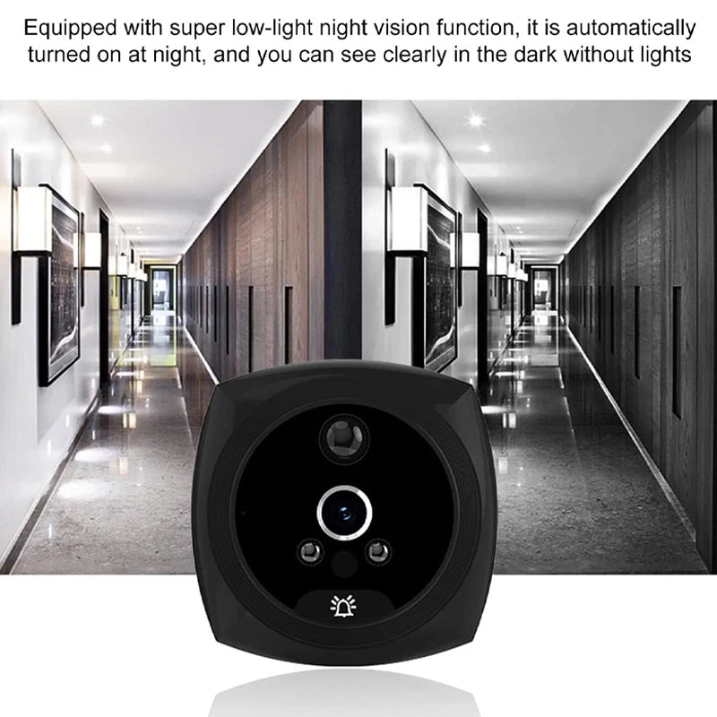 4.5 Inch Intelligent Video Doorbell Digital Peephole Door Viewer Camera with 145 Degree Angle PIR Night Vision Motion Detection