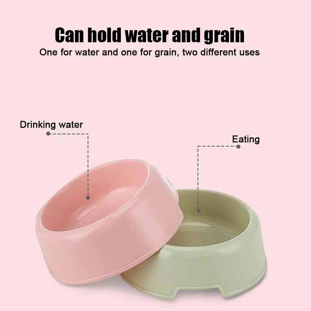 Pet Supplies Candy Colored Plastic Dog Bowl Cat Bowl Pet Cat Tableware Single Small