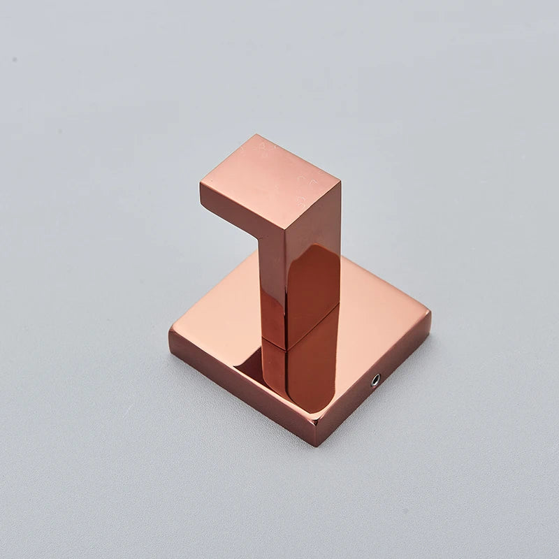 Rose Golden Accessories Set Wall-mounted Stainless Steel Clothes Hook Toilet Paper Holder Towel Bar Bathroom Hardware