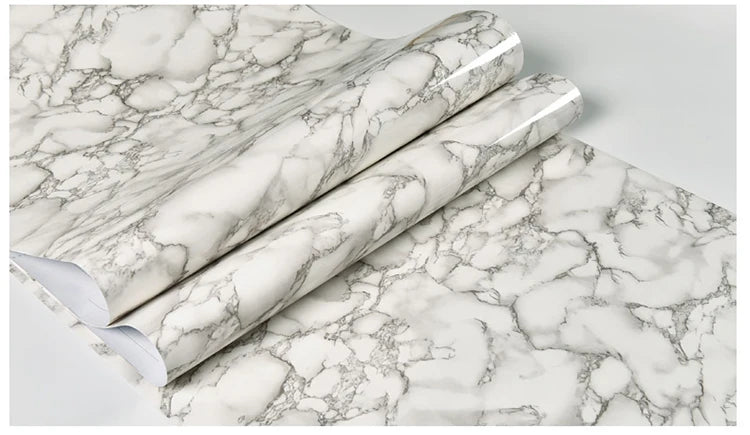60cm Kitchen oil sticker self-adhesive marble pattern waterproof cabinet stove countertop wallpaper desktop bathroom renovation