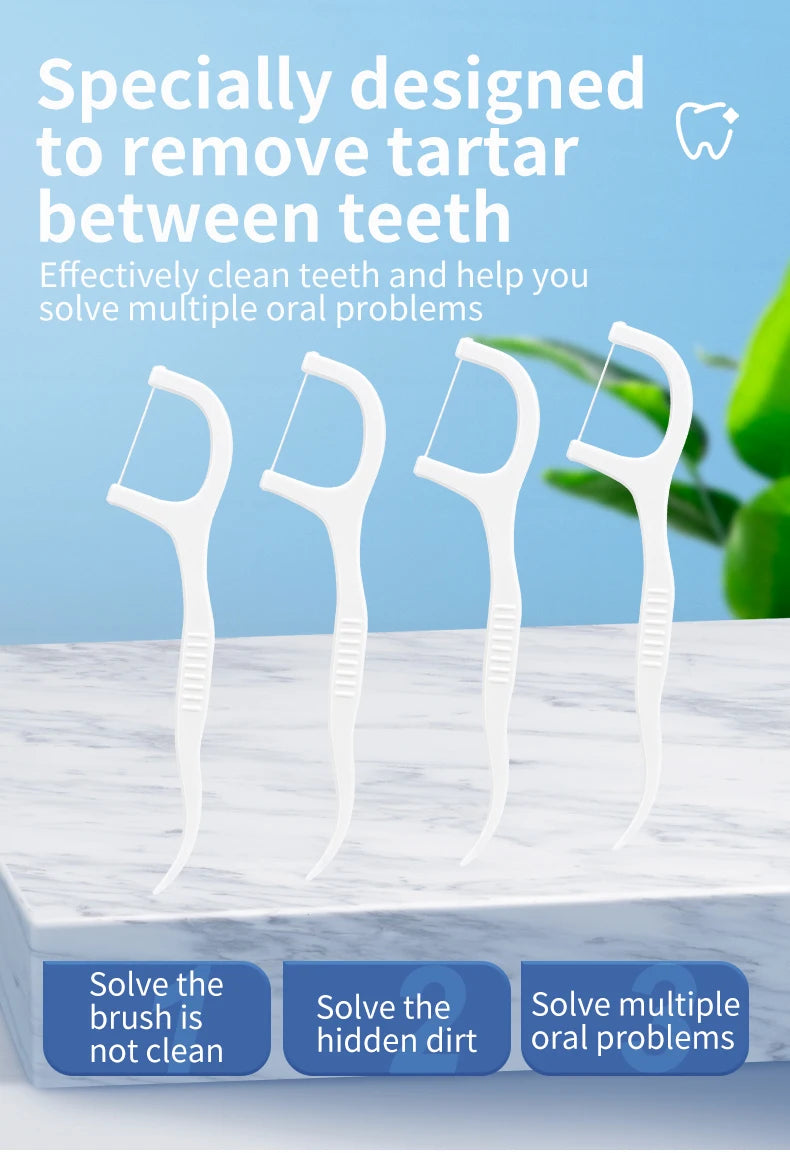 600/300/150/50pcs Ultra-Fine Toothpicks, Home Set, Portable and Disposable Care Floss- Deep Cleaning for Oral Care