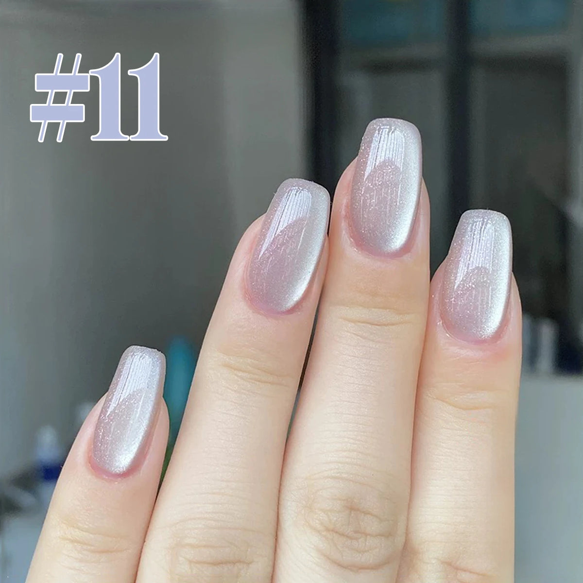 MN 2026 Valley of Wind Cat Eye Gel Nail Polish Icy Blue Pink Tone with Glass Beads Satin Porcelain White Fine Magnetic Powder