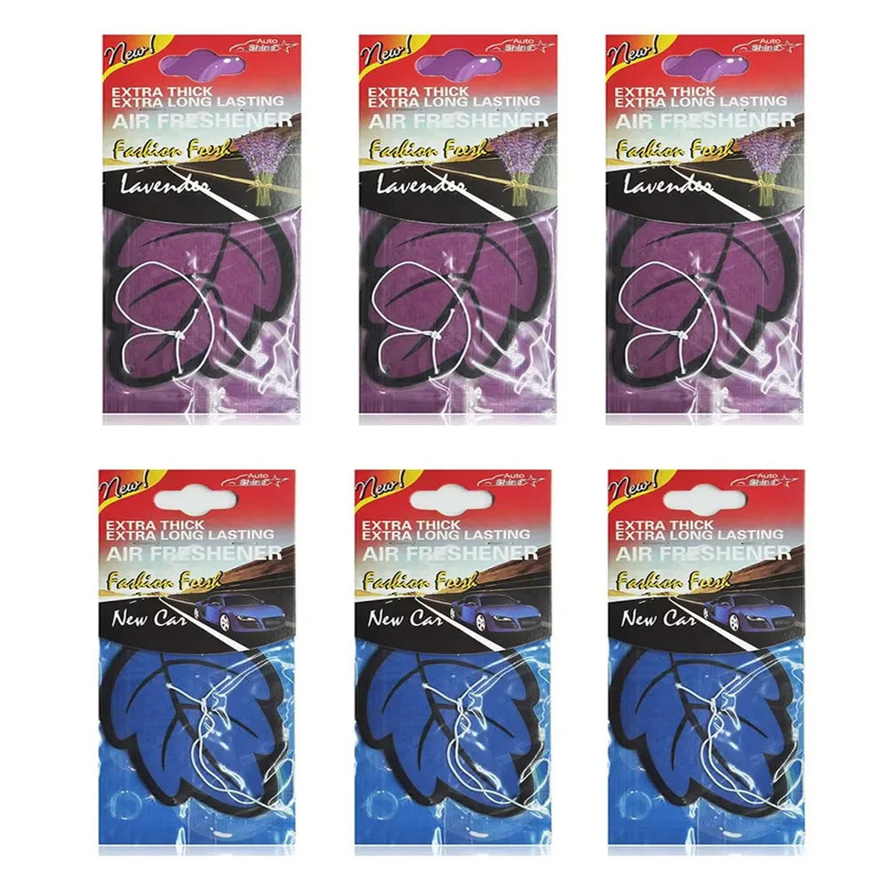 3/6/10Pcs Car Air Freshener Natural ScentedTea Paper Auto Hanging Vanilla Perfume Fragrance Leaf Shape Car Accessories Indoor