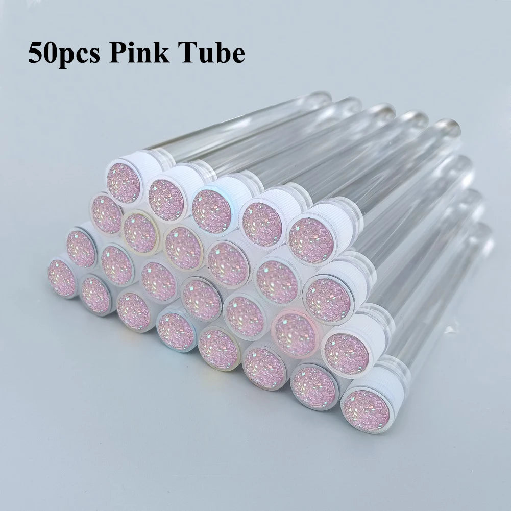 50Pc Reusable Eyebrow Brush Tube Eyelash Brush Eyebrow Brush Replaceable Dust-proof Sparkling Diamond Makeup Brush