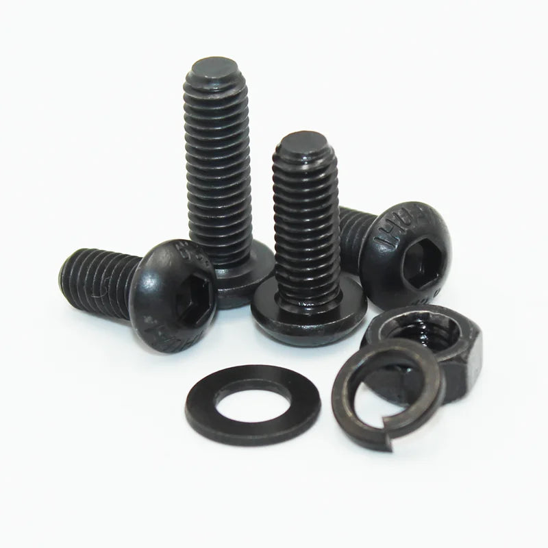 2510 to 142 Round Hex Cap Screw Kit M2 M2.5 M3 M4 M5 M6 Black 10.9 Grade Socket Button Head Allen Drive Machine Screws Bolt ISO7