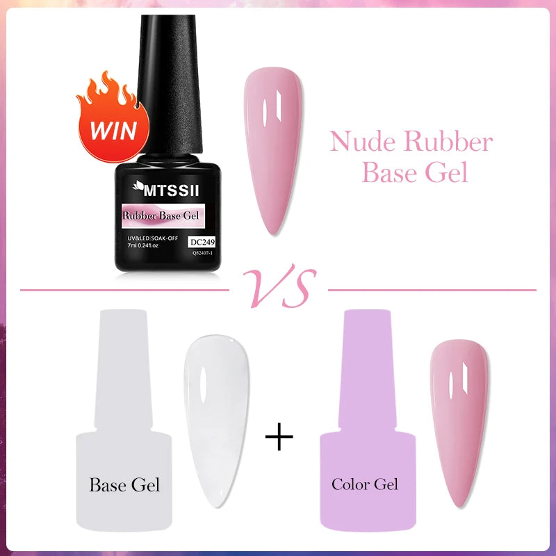 Mtssii 7ml Nude Rubber Base Gel Jelly Pink Transparent Color Gel Nail Polish Nail 2 In 1 Function Art Gel Varnish Soak Off Nails