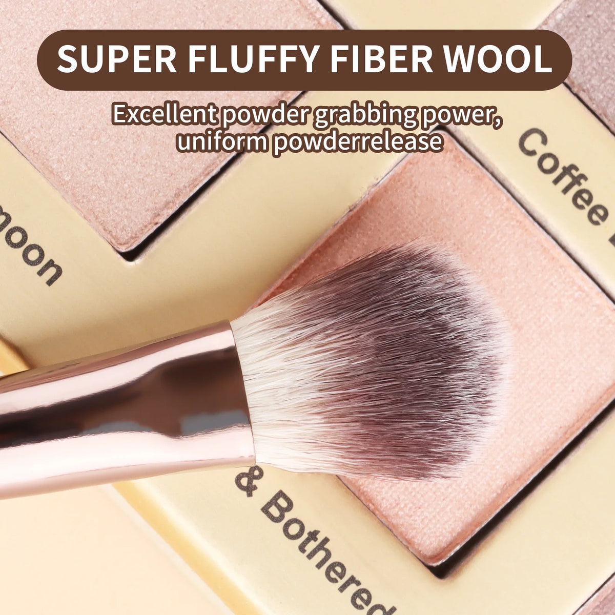 7 double-ended makeup brushes, loose powder brush, foundation brush, eyeshadow brush, eyebrow brush, soft hair beauty tool.