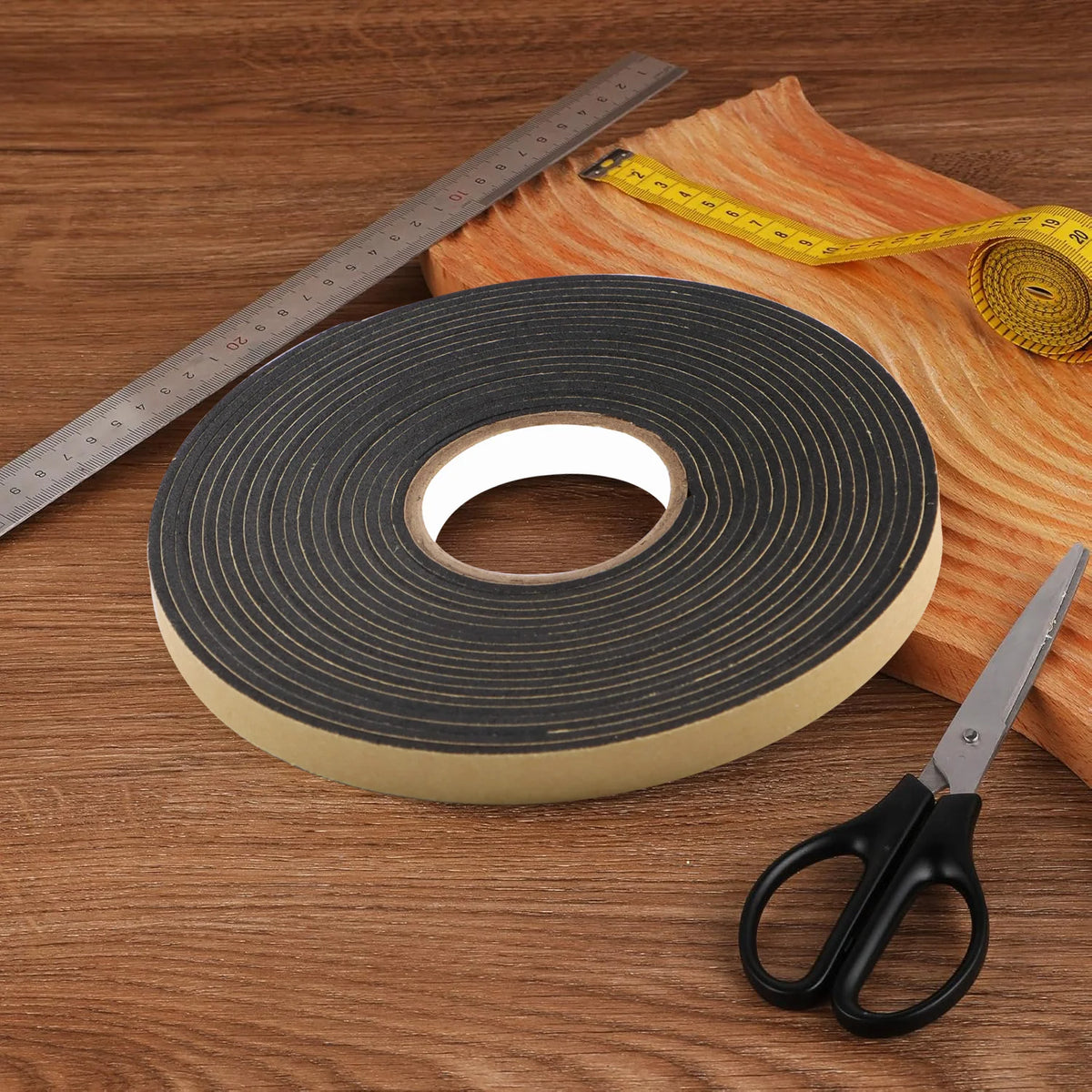 Black Soundproof Foam Tape for Single-Sided Sound Insulation, Shock Absorption and Door and Window Joint Filling