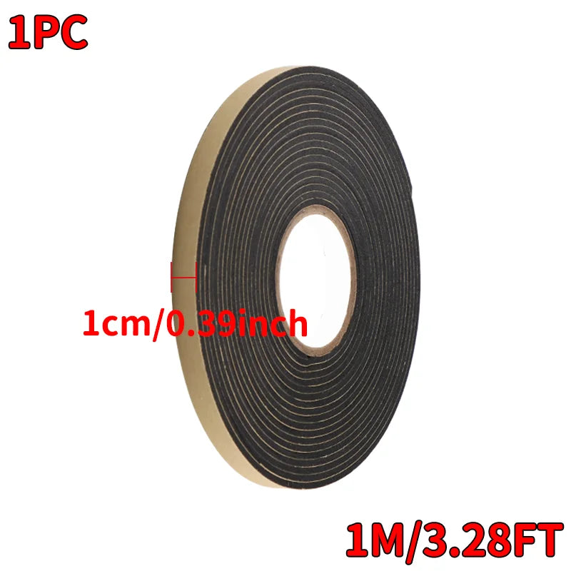 Black Soundproof Foam Tape for Single-Sided Sound Insulation, Shock Absorption and Door and Window Joint Filling
