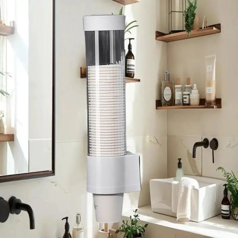Disposable Cup Extractor Wall Mounting Disposable Paper Cup Dispenser Plastic Cup Holder Dispenser Automatically Drops Cup