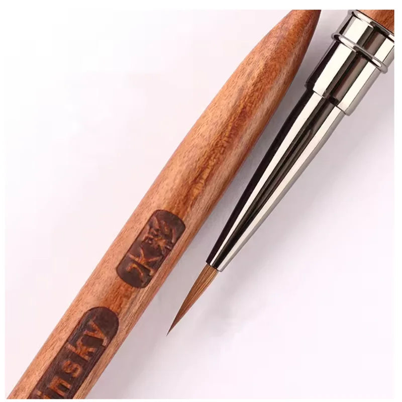 1Pc Sandalwood Handle Nail Liner Brush Nail Painting Pen Acrylic UV Gel Brushes Crystal Manicure Tool Nail Brush